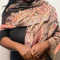 Charcoal Red Multicolored Pashmina Scarf