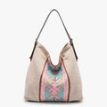 Aztec Embroidered Satchel - Pink Multi