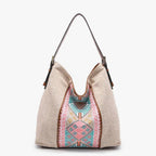 Aztec Embroidered Satchel - Pink Multi