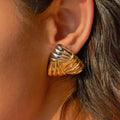 (Oct 2 Arrival) Steel Braided Triad Earrings (Gold)