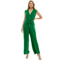 Green V Neck Jumpsuit