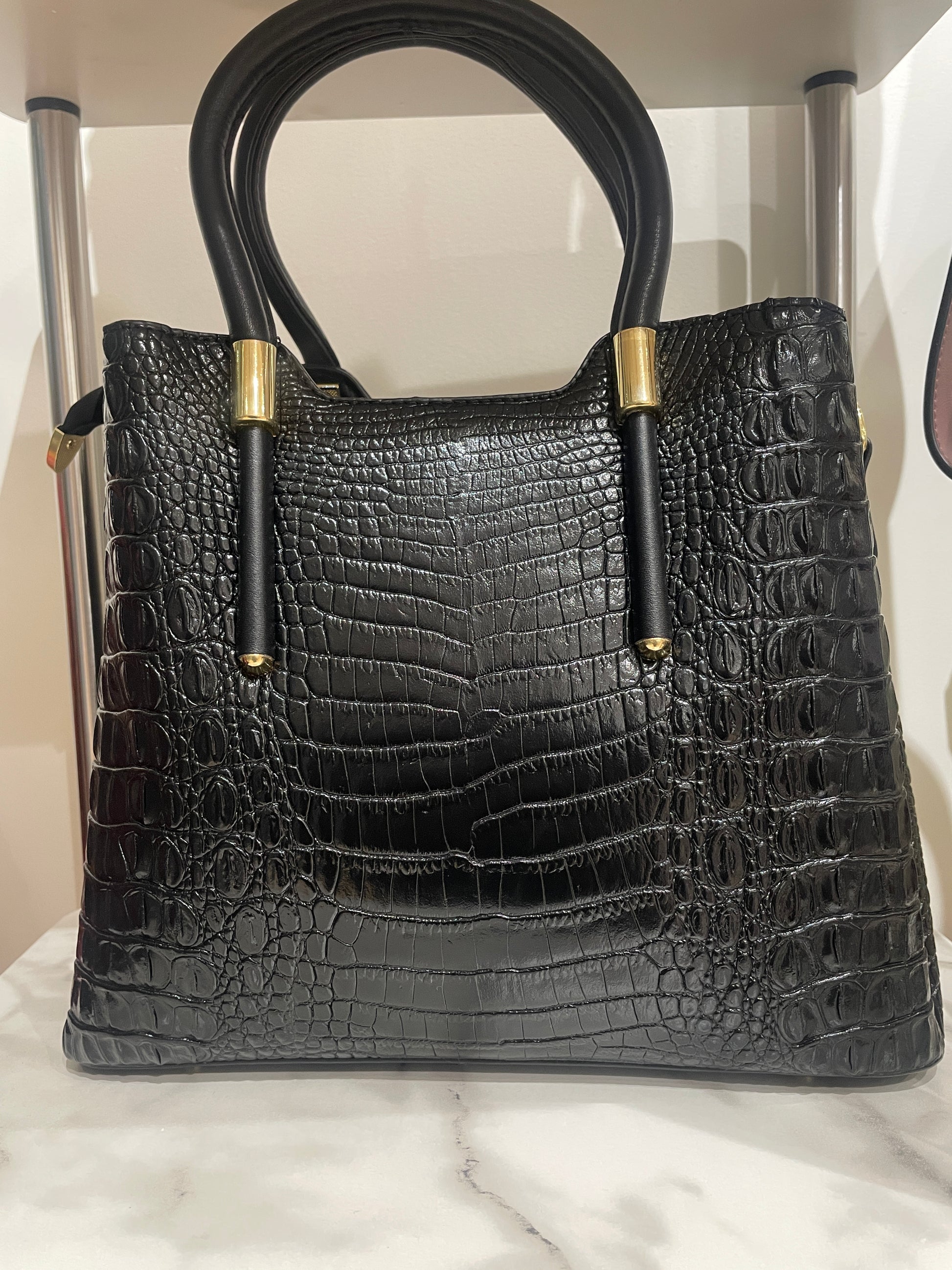 Faux Croc Lady Bag