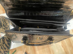 Faux Crocodile Patent Leather Lady Bag (Black)