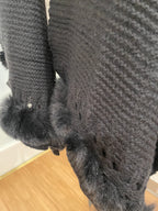 Elegant Faux Fur Trim Shawl