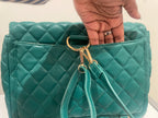 Quilted Faux Leather Chic Mini Bag Backpack (Green)