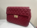 Quilted Faux Leather Chic Mini Bag Backpack (Wine)