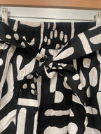 Abstract Black and White Skirt with Pockets - 100% Cotton