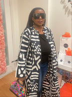 Abstract Black and White Duster 100% Cotton  (Duster Only)