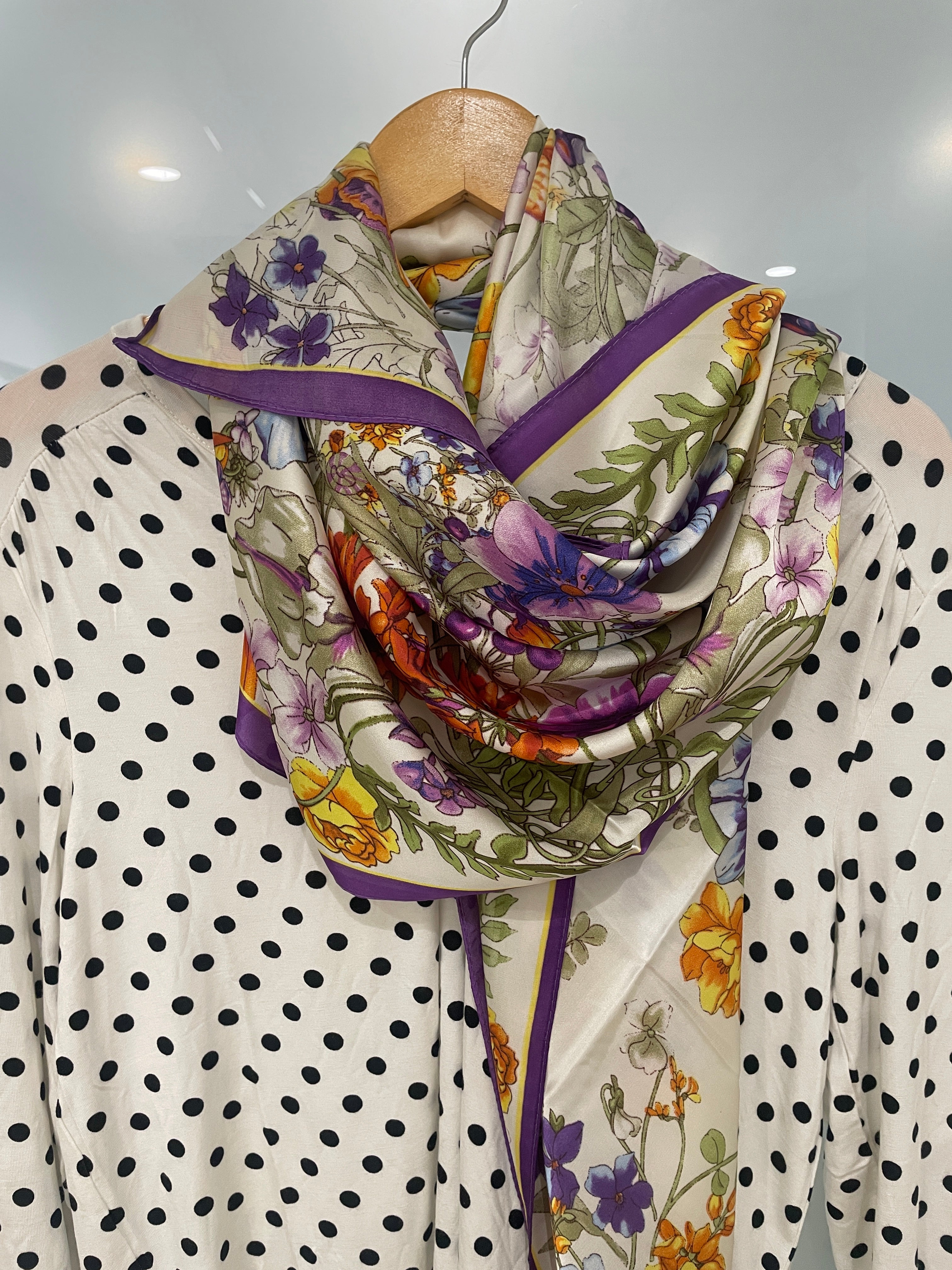 Purple Multi Floral Scarf