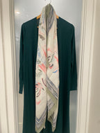 Cream and Sage Pastel Spring Scarf