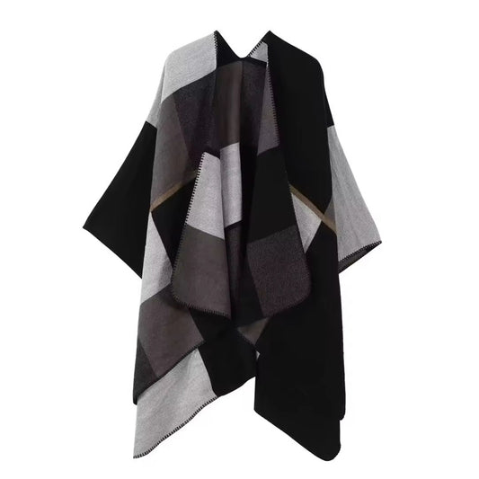 Style Shawl - Grey Black Tan Hues