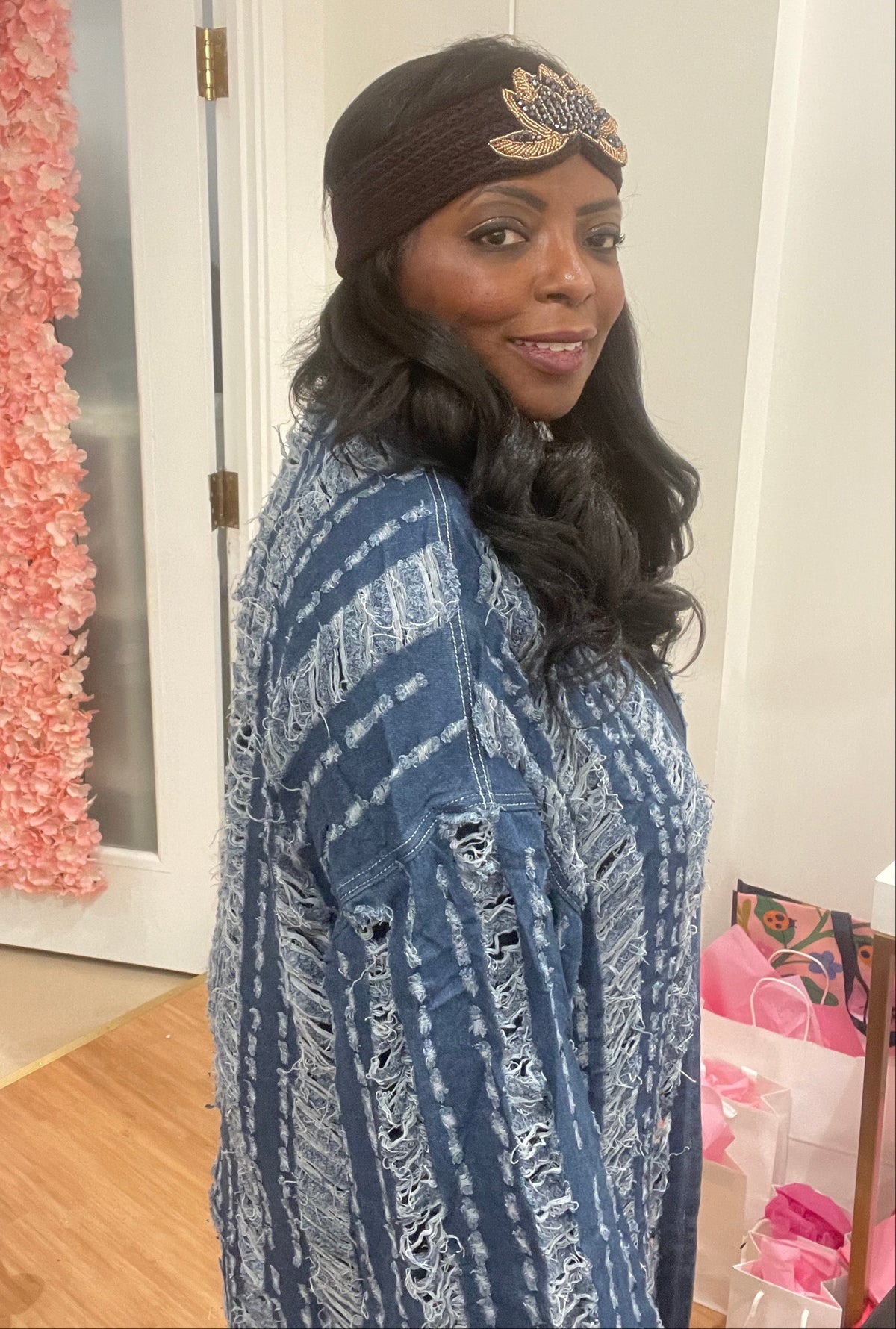 Ripped Wash Denim Duster