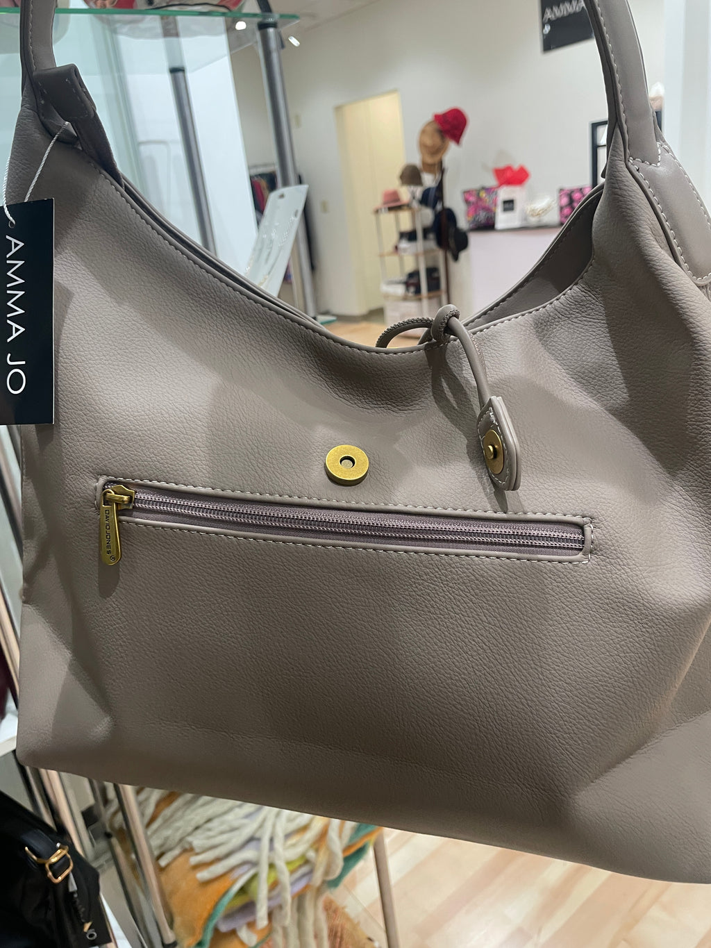 Taupe Madison Satchel Shoulder Bag