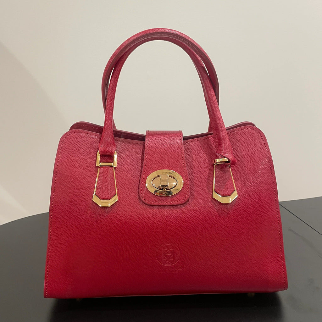 AMMA JO Carlina Italian Leather Shoulder Bag (Cherry Red)