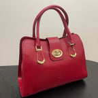 AMMA JO Carlina Italian Leather Shoulder Bag (Cherry Red)