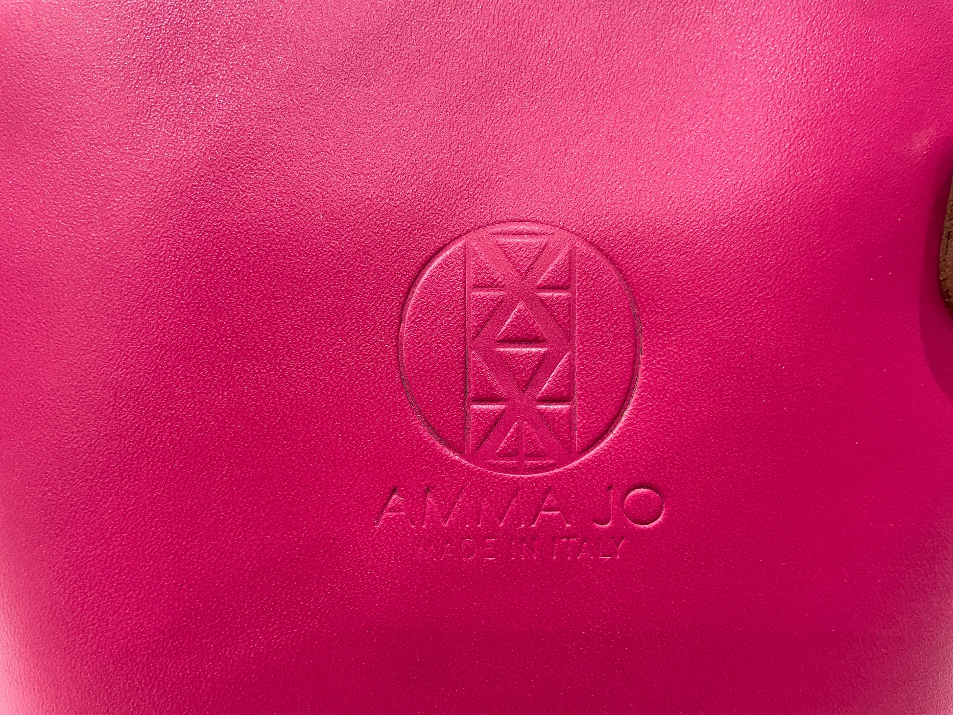 AMMA JO Laura Crossbody Bag (Made in Italy) - Fuchsia Pink and Brown