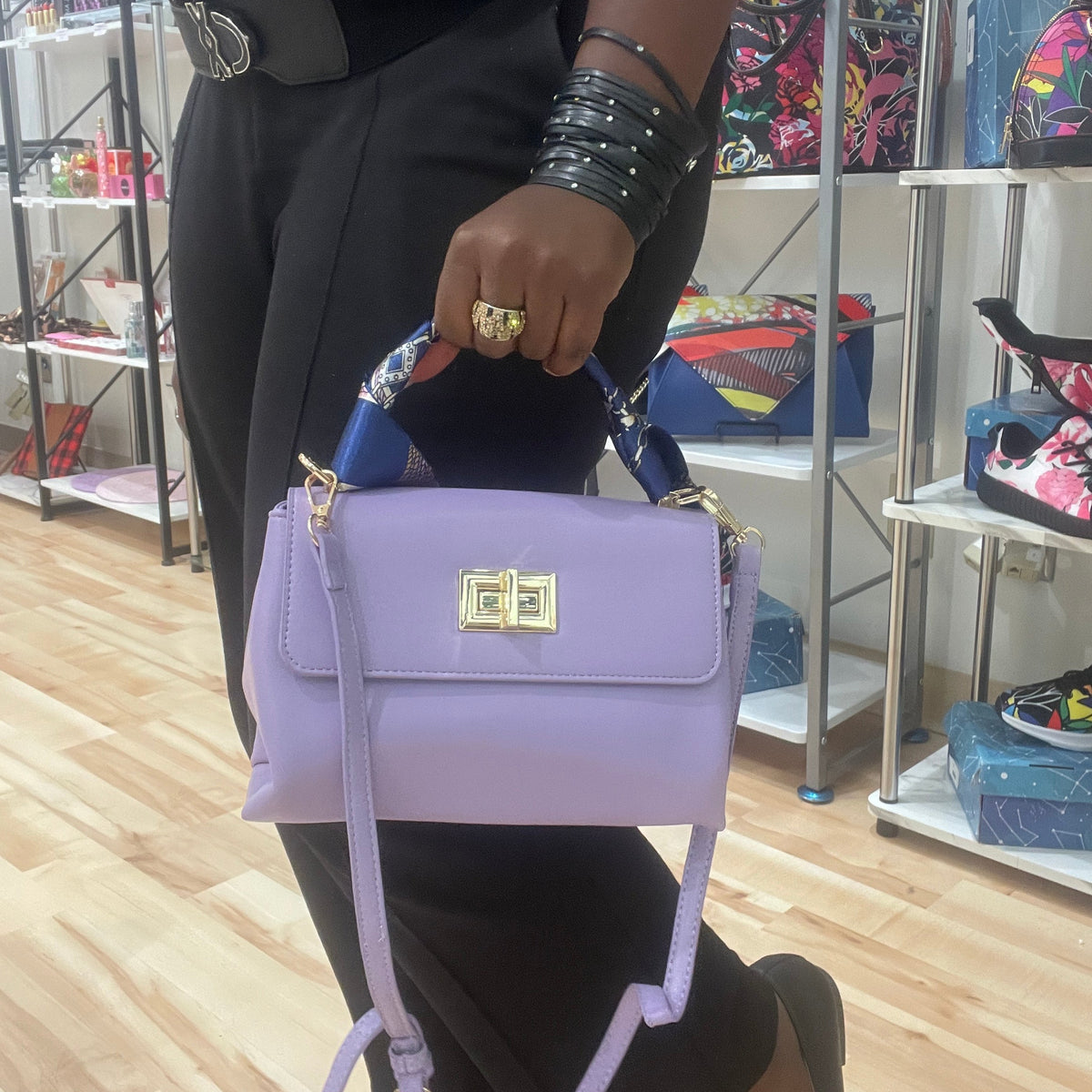 Lavendar Purple Twist Lock Mini Bag