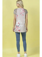 Leopard Print and Pink Floral Top