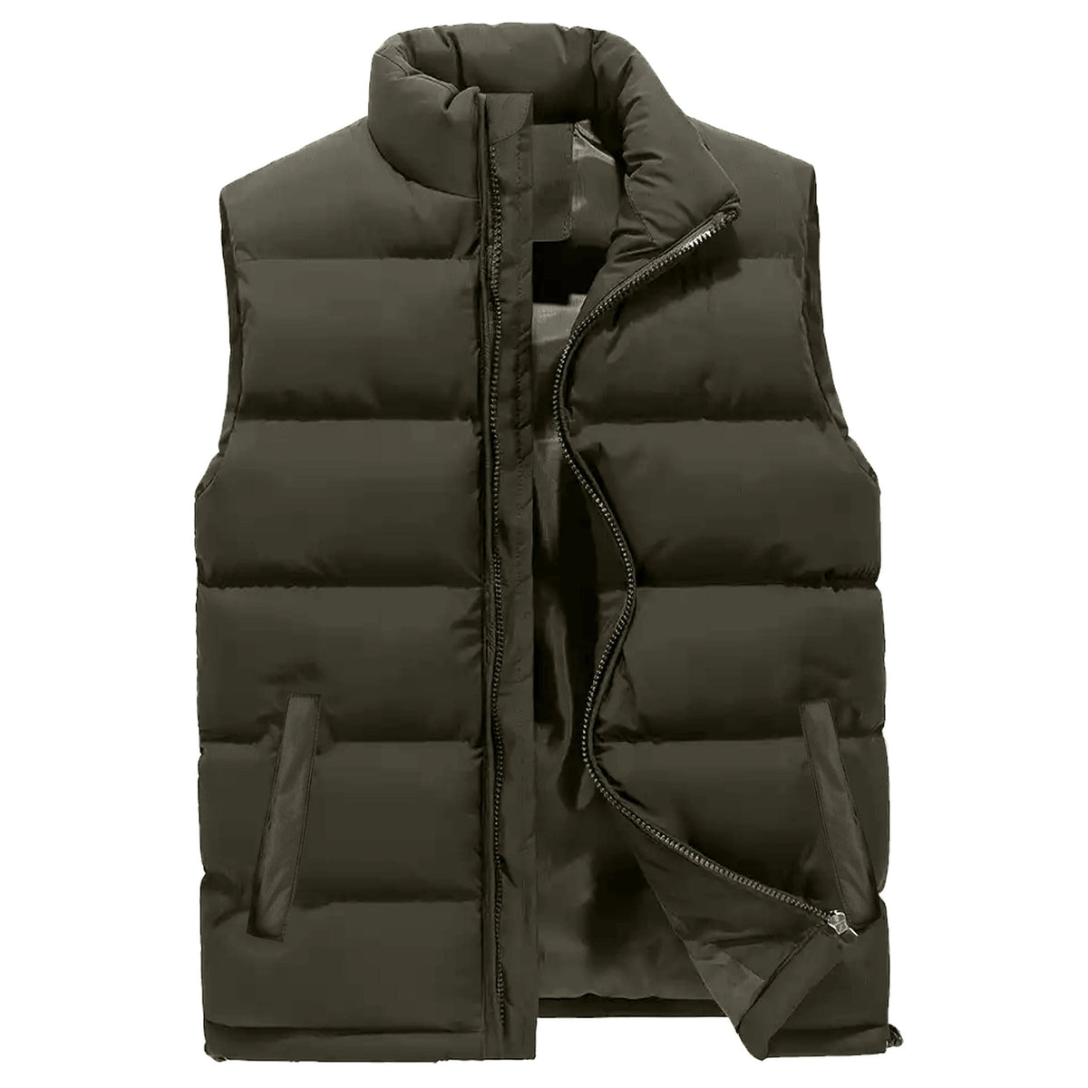 Men's Puffer Vest (Olive Green)