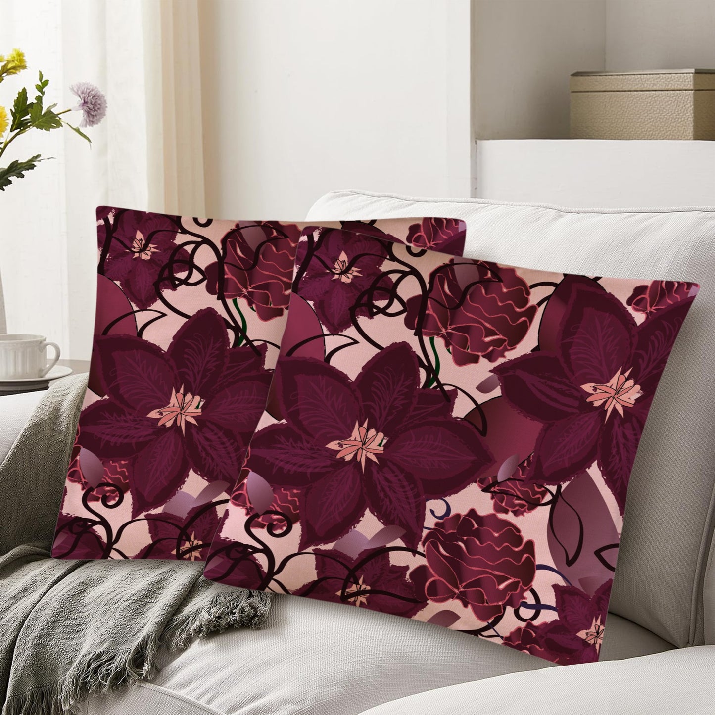 Custom Order - AMMA JO Merlot Magic Print Pillow + Insert (Copy)