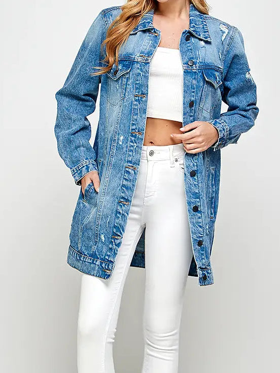 Denim Mid-Length Jacket