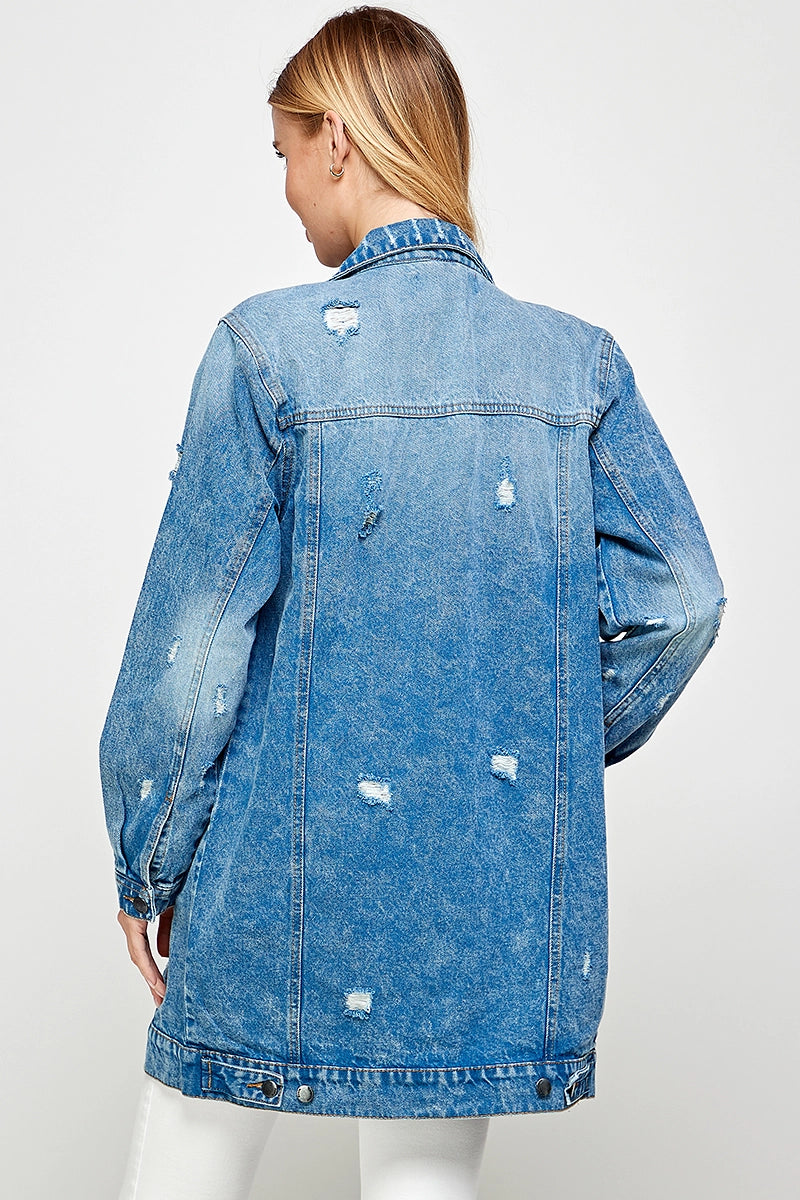 Denim Mid-Length Jacket