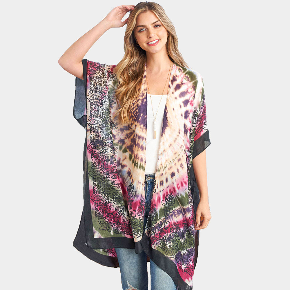 Spring Kimono - Multicolor Tye Dye Abstract