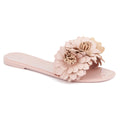 Beige / Tan Floral Slide Sandal