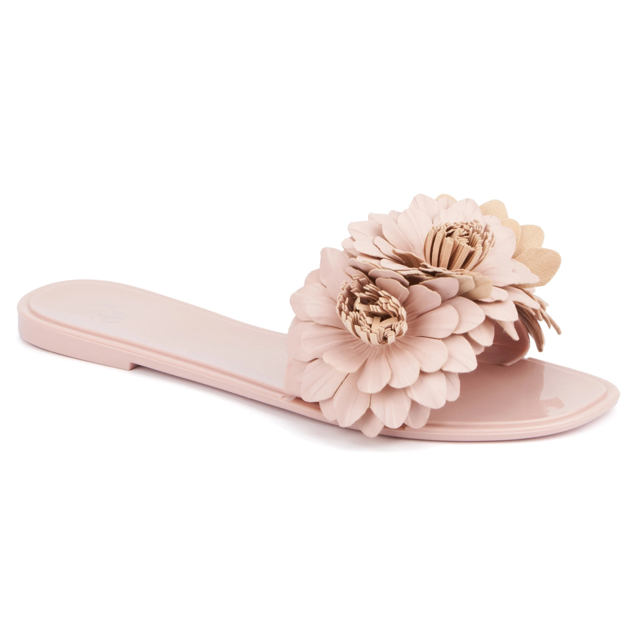 Beige / Tan Floral Slide Sandal