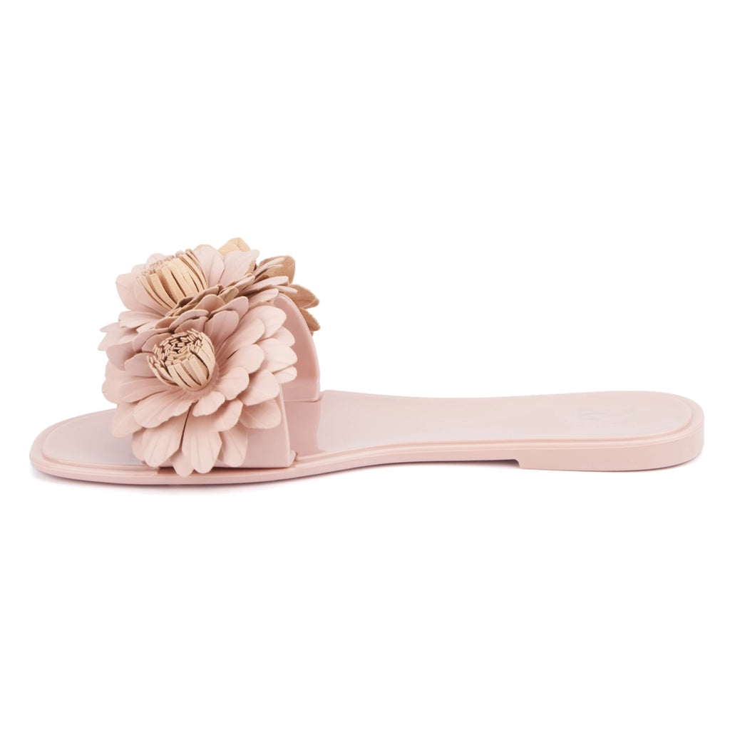 Beige / Tan Floral Slide Sandal
