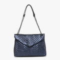 Navy Blue Puffer Shoulder Bag