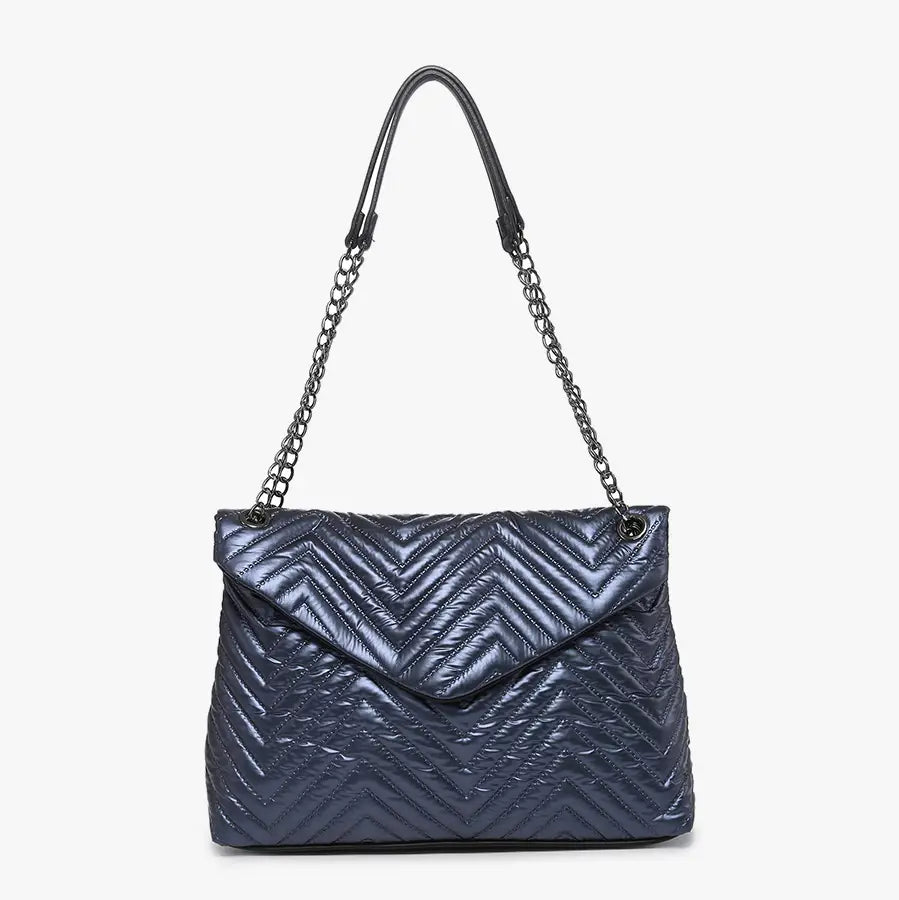 Navy Blue Puffer Shoulder Bag