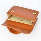 Burnt Orange Faux Fur Handle Mini Bag
