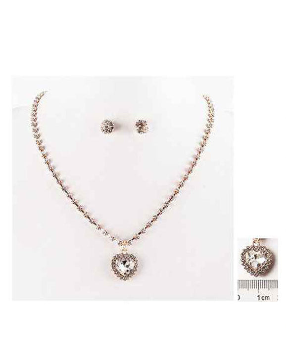 Sparkle Hearts Necklace Set