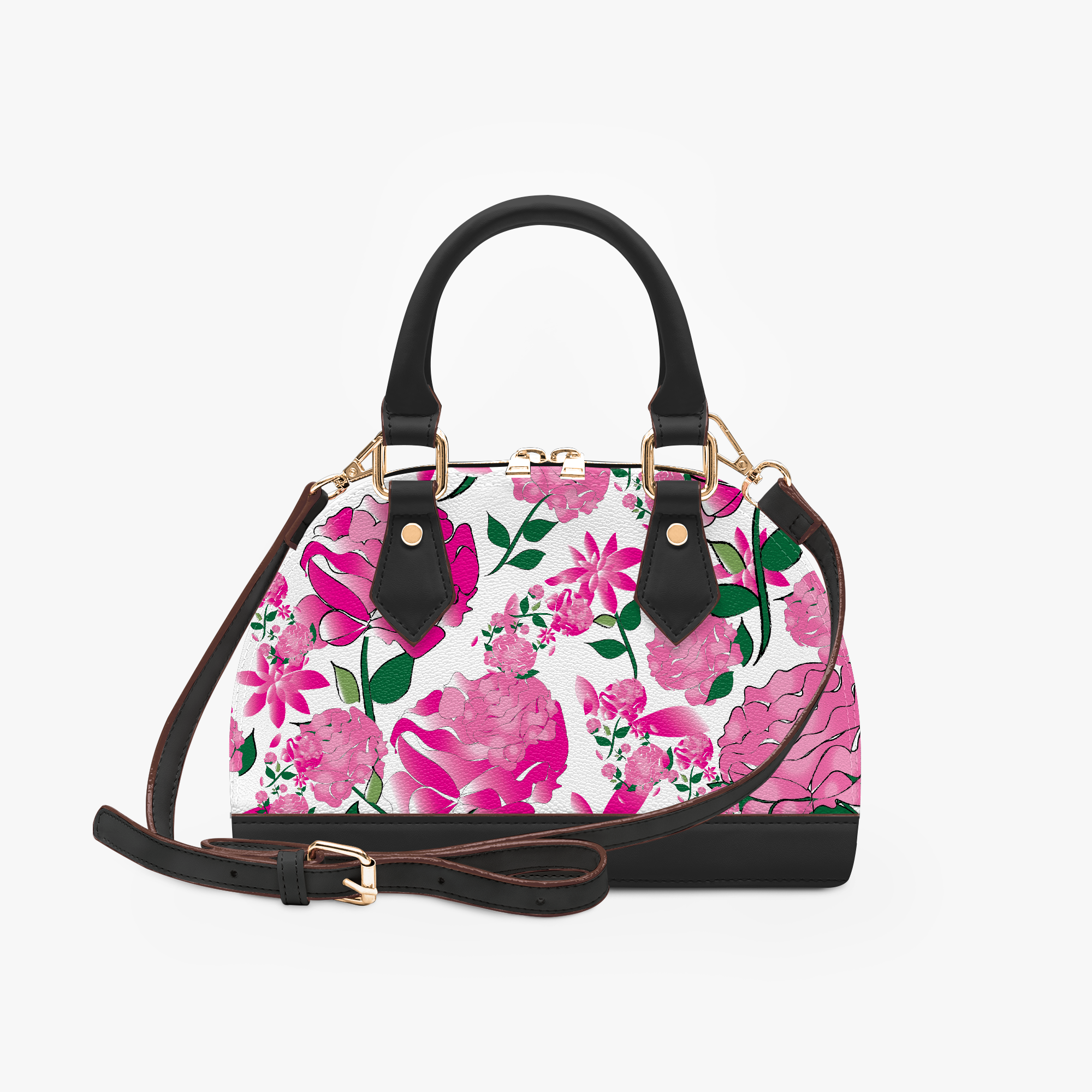 Top Handle Crescent Crossbody Bag - Peony