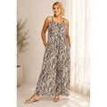 Animal Print Plus Sized Jumpsuit with Pockets