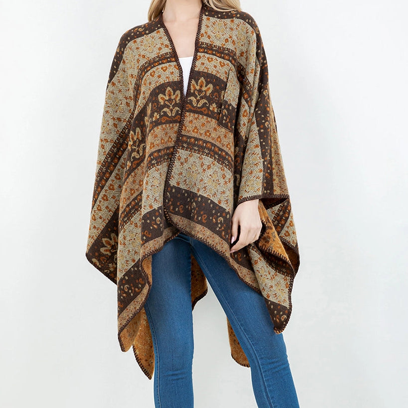 Brown Multi Reversible Shawl