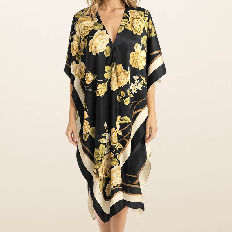 Spring Kimono - Black Designer Floral