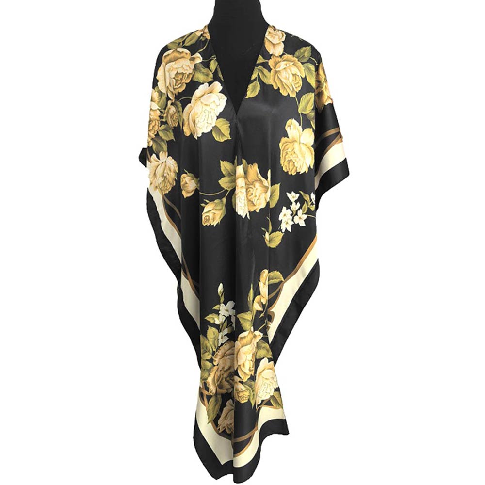 Spring Kimono - Black Designer Floral