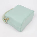 Sage Green Faux Fur Trim Handle Mini Bag