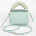 Sage Green Faux Fur Trim Handle Mini Bag