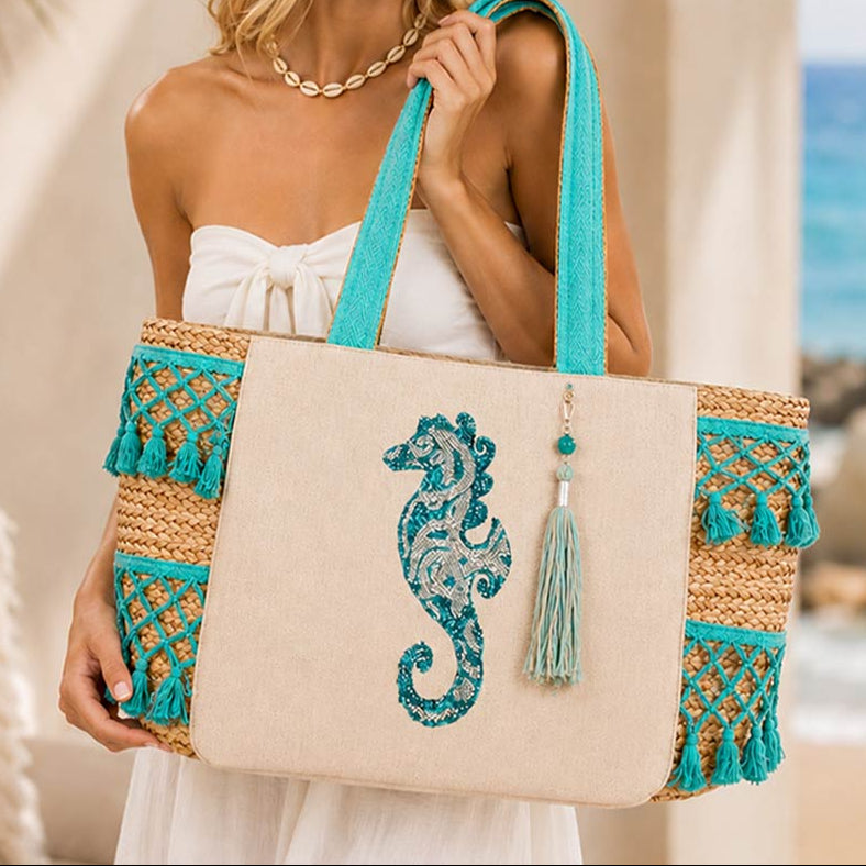 Seahorse Tote Beach Bag