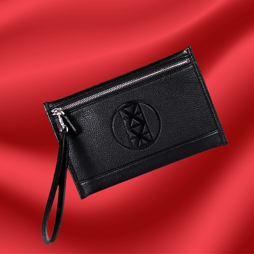 AMMA JO-Black Signature Wallet Clutch