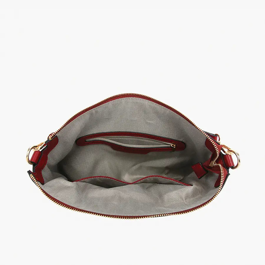 Studded Hobo Crossbody Satchel - Camel