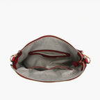 Studded Hobo Crossbody Satchel - Camel