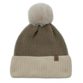 Beanie - Ribbed Brown and Tan
