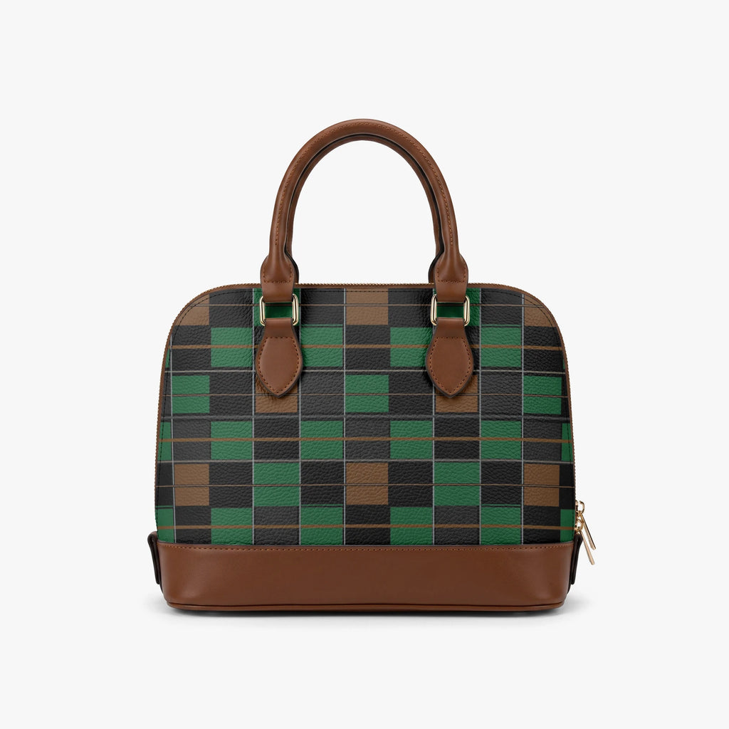 (Pre-Oder) Fall Green Tartan Brandy Satchel