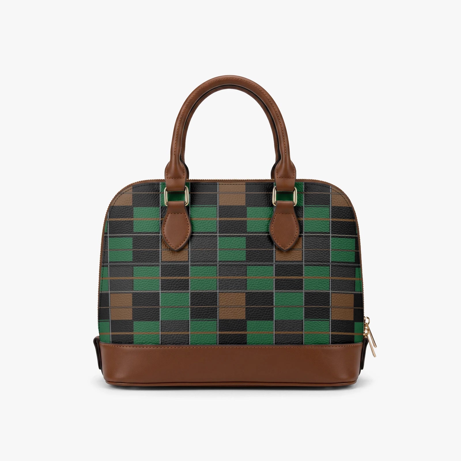 (Pre-Oder) Fall Green Tartan Brandy Satchel