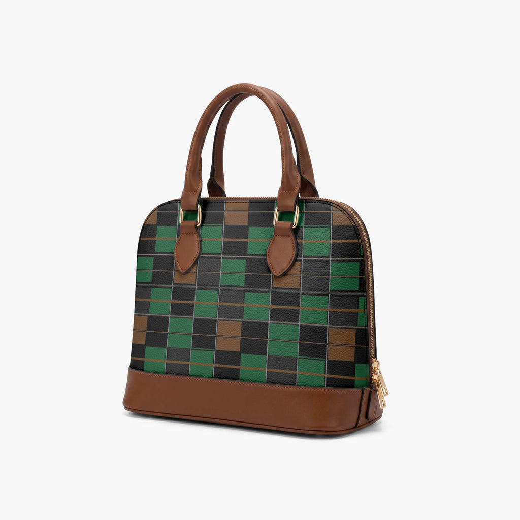 (Pre-Oder) Fall Green Tartan Brandy Satchel