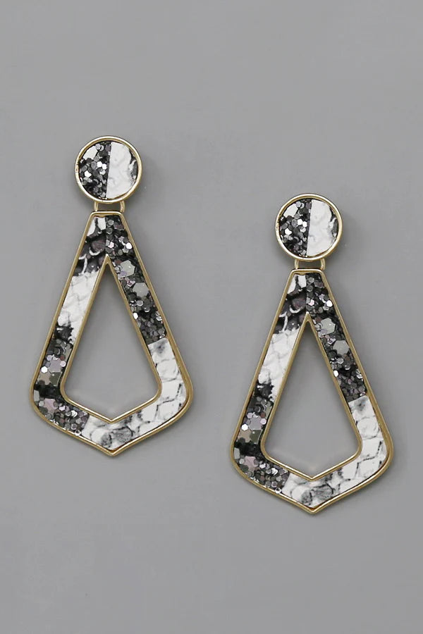 Glitz and Glam Leatherette Dangle Earrings